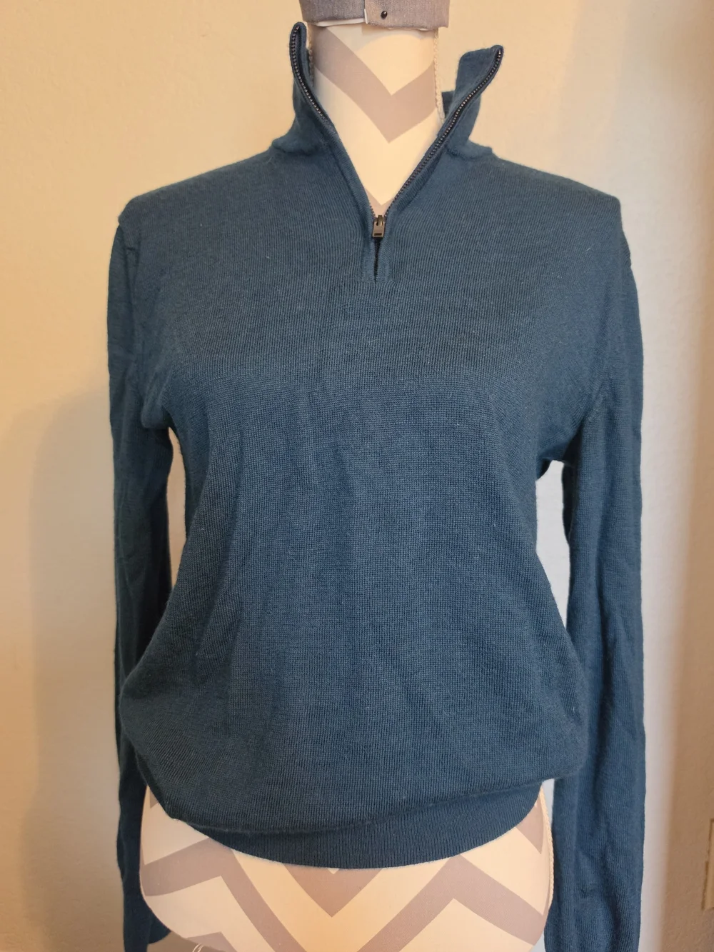 Banana Republic Dark Teal Zip-Neck Men's Sweater